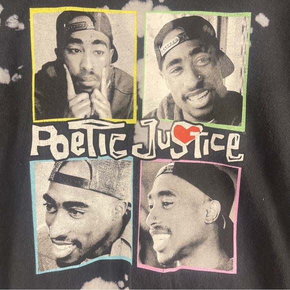 Philco's Poetic Justice Kids Size 10 12 Graphic Tee Bleach Dye Grunge Rap Philco - Picture 3 of 6